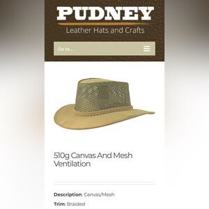 PUDNEY HATS; NWOT! Stylish Tan and Brown Hat; Size L